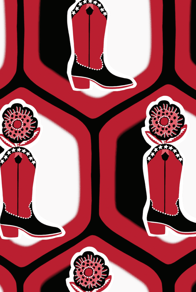 Jenny Flutter Sleeve Gameday Mini Dress - Boot Print-Briton Court