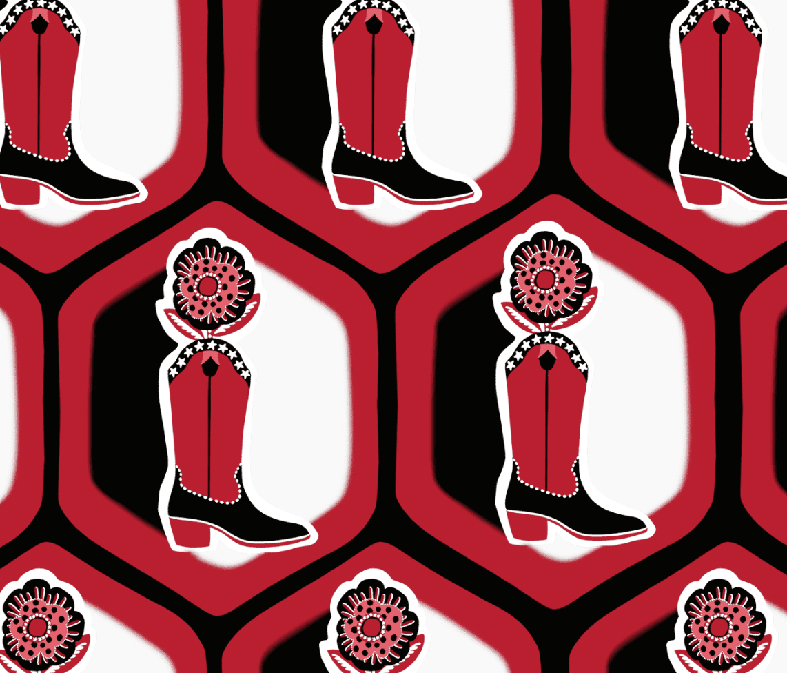 Jenny Flutter Sleeve Gameday Mini Dress - Boot Print-Briton Court