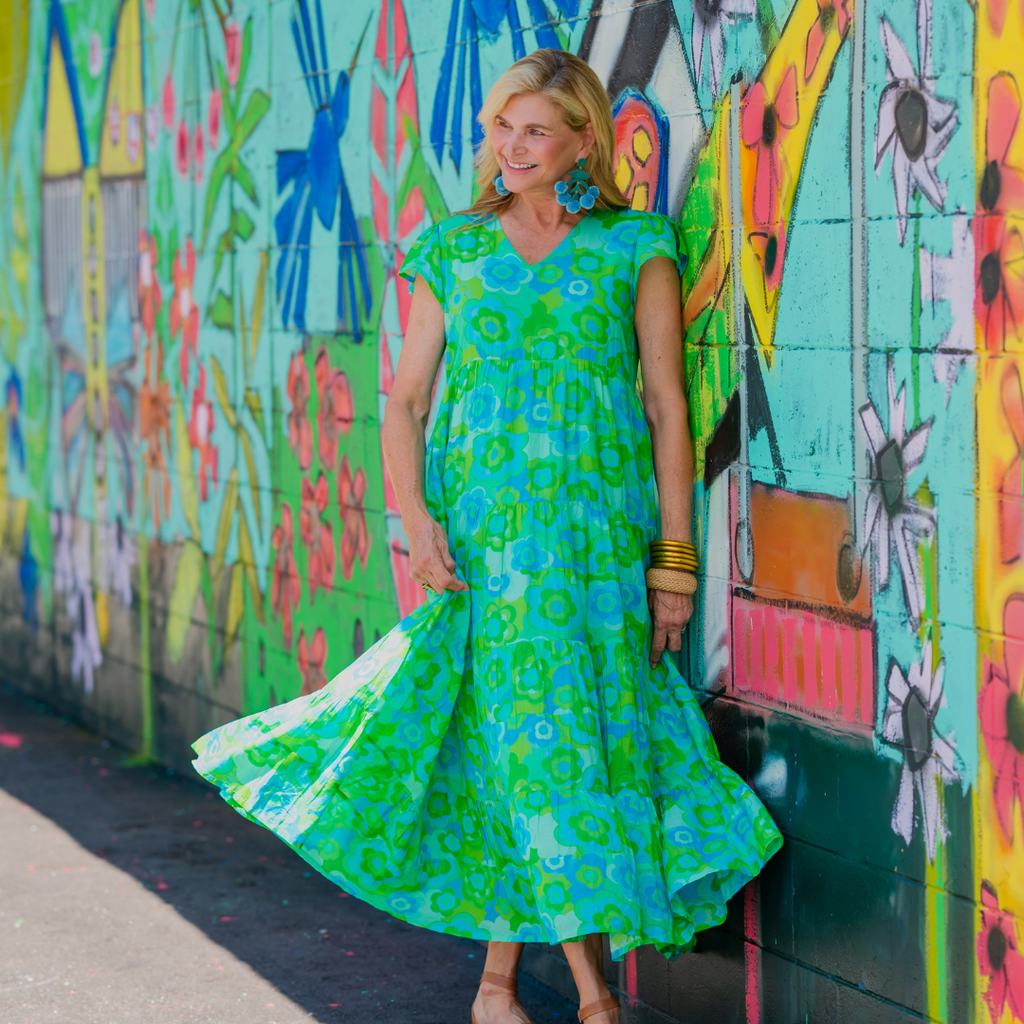 Women in green dress