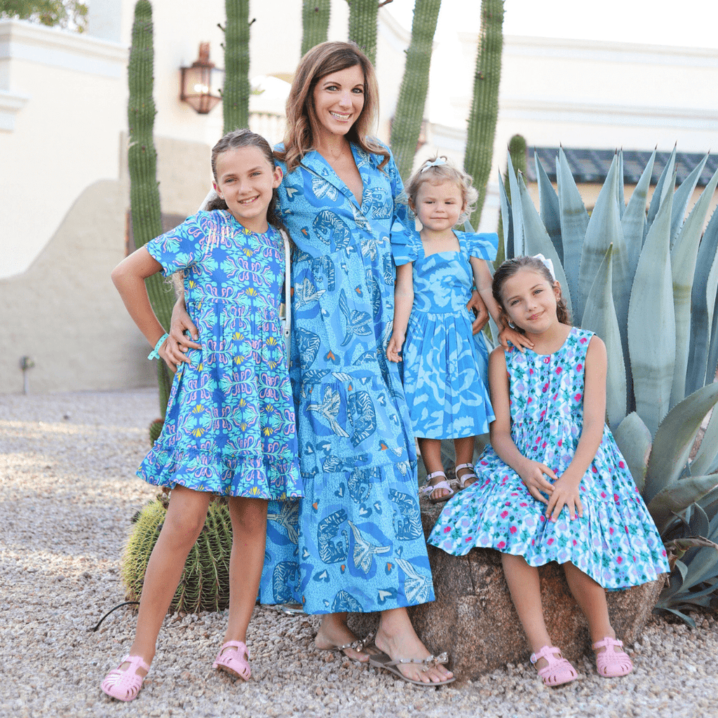 Women in blue dresses