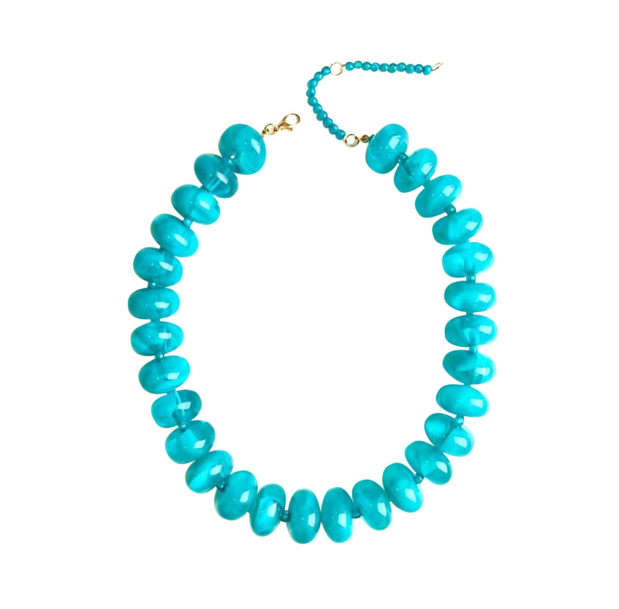 Bailey Chunky Beaded Necklace- Teal-Briton Court