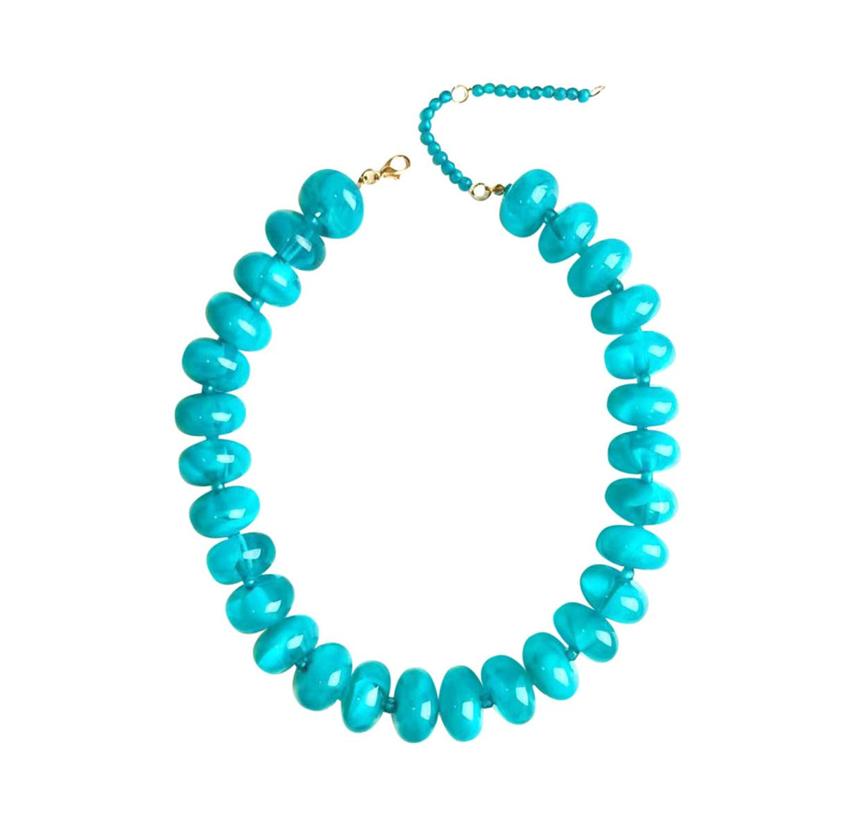 Bailey Chunky Beaded Necklace- Teal-Briton Court