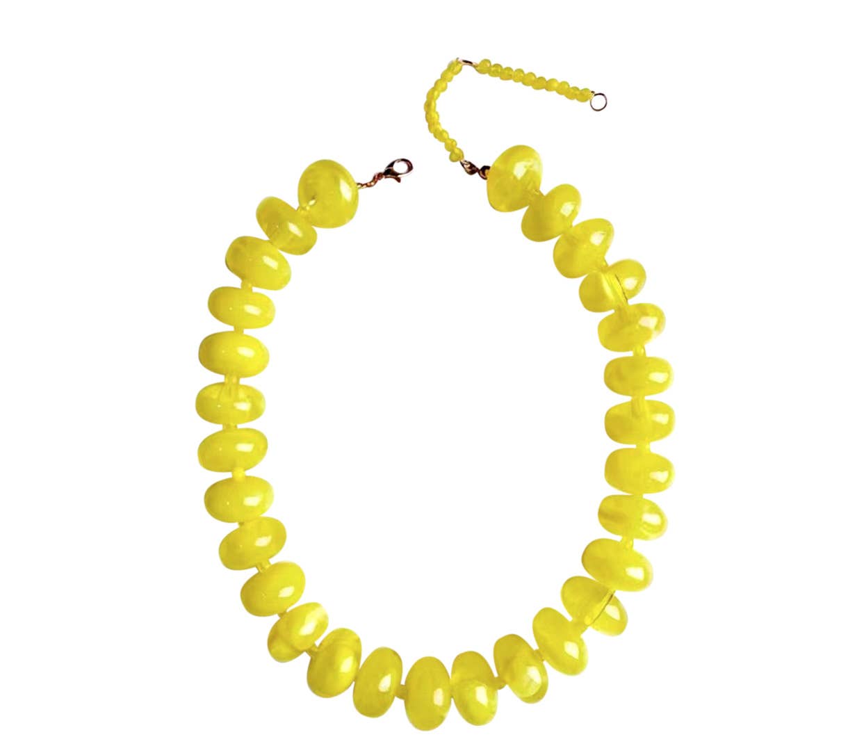 Bailey Chunky Beaded Necklace- Yellow-Briton Court