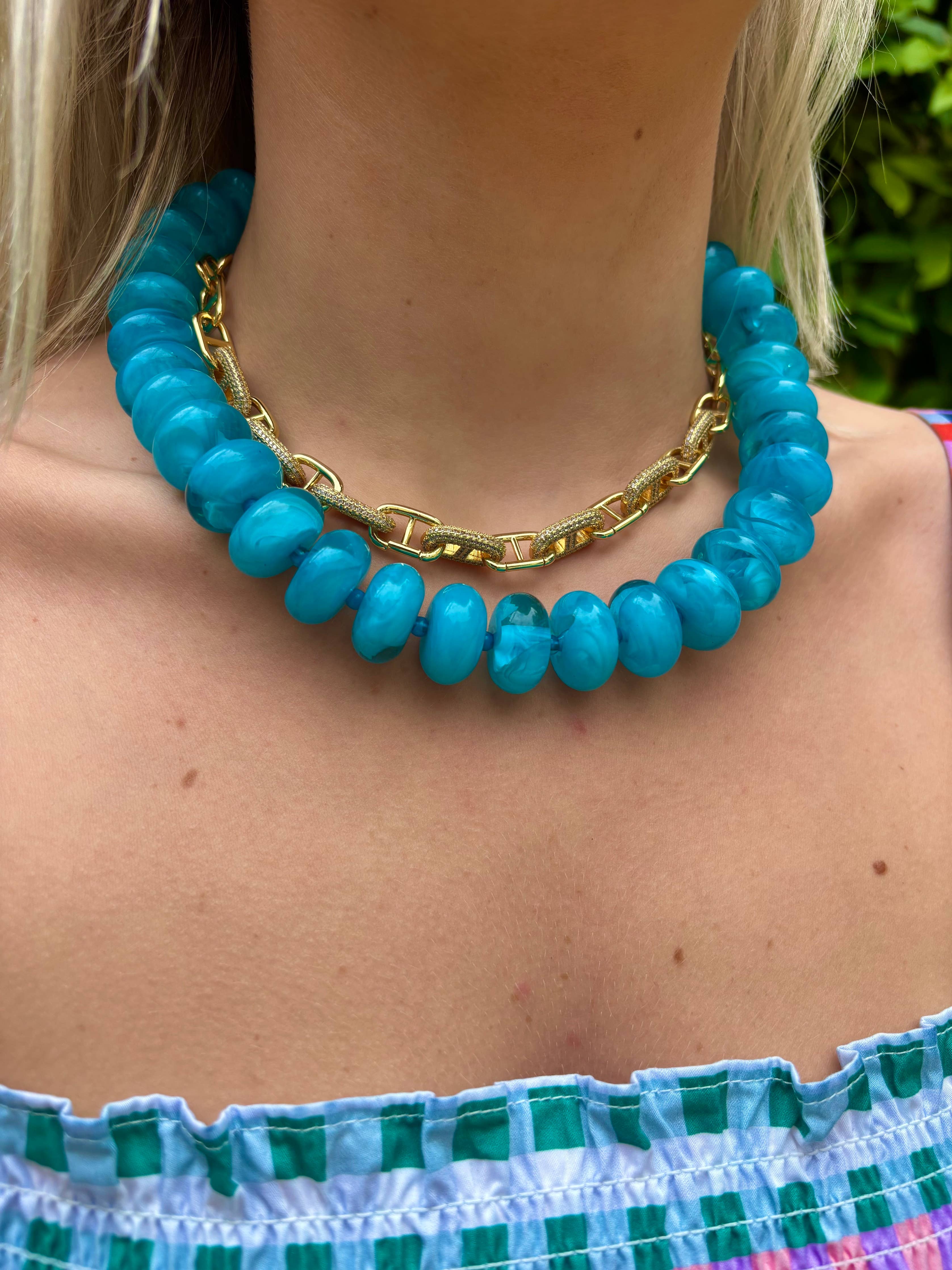 Bailey Chunky Beaded Necklace- Tortoise-Briton Court