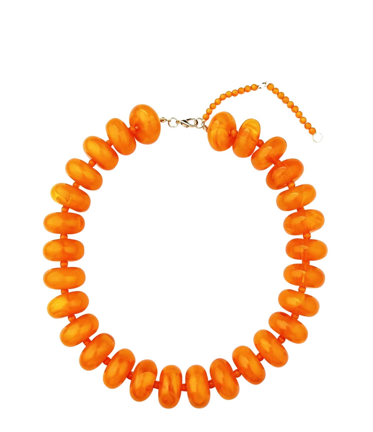 Bailey Chunky Beaded Necklace- Orange-Briton Court