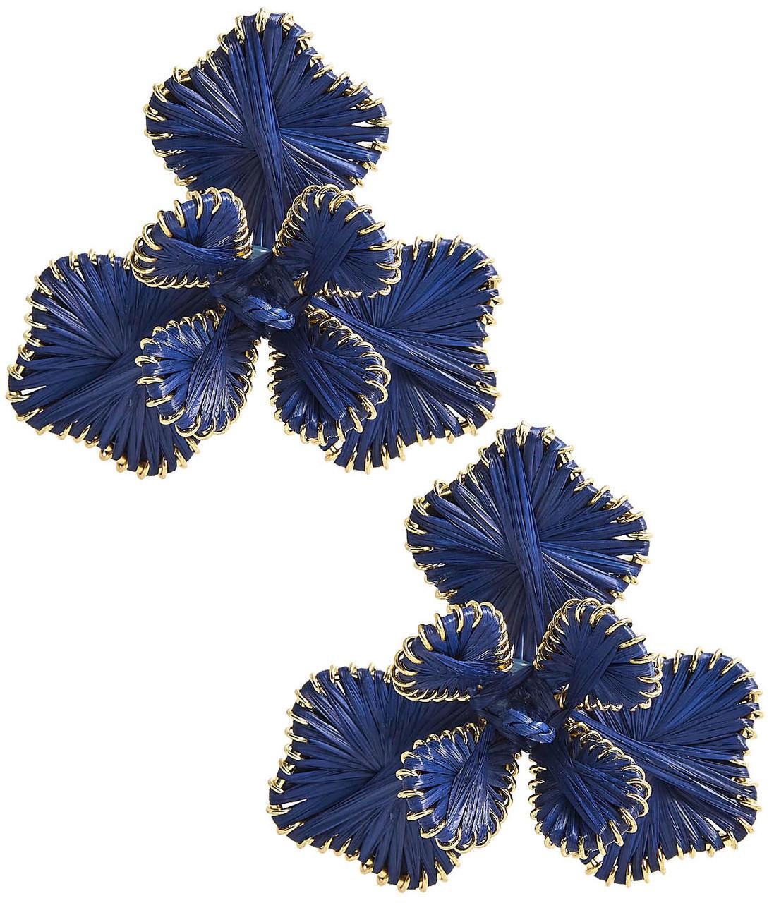 Kaia - Raffia Flower Earring-Briton Court