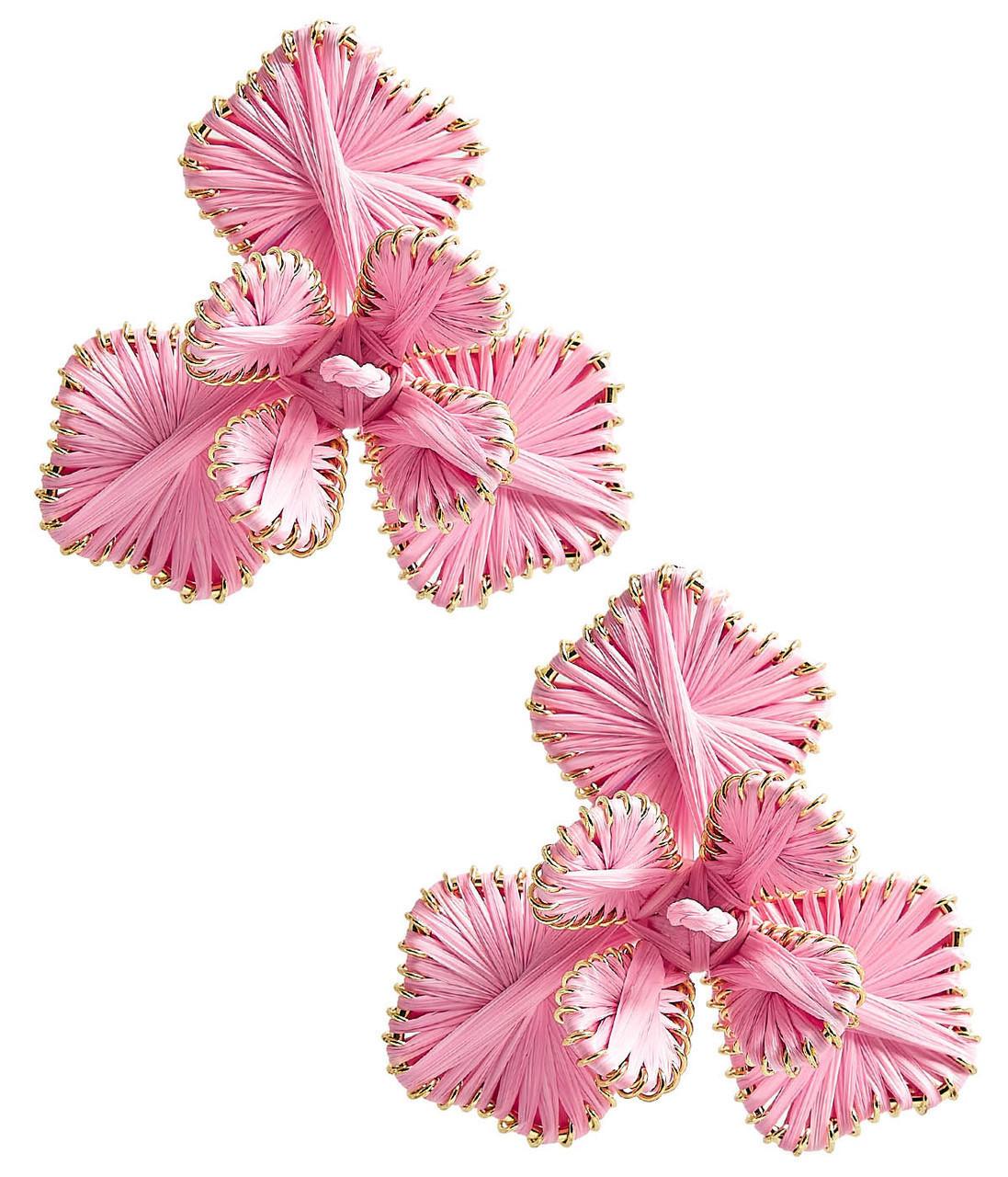 Kaia - Raffia Flower Earring-Briton Court