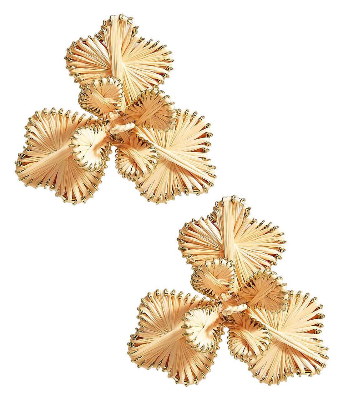 Kaia - Raffia Flower Earring-Briton Court