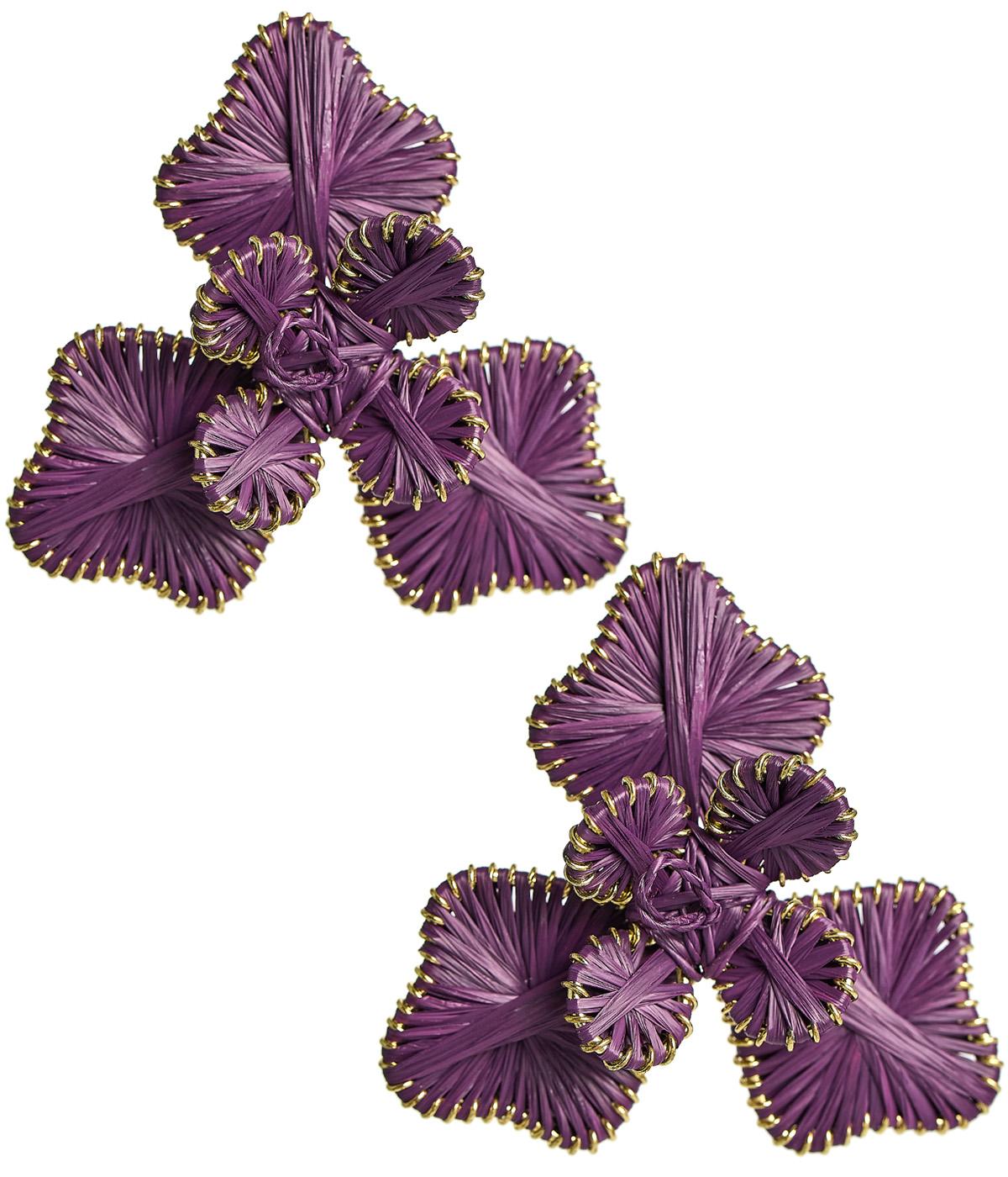 Kaia - Raffia Flower Earring-Briton Court