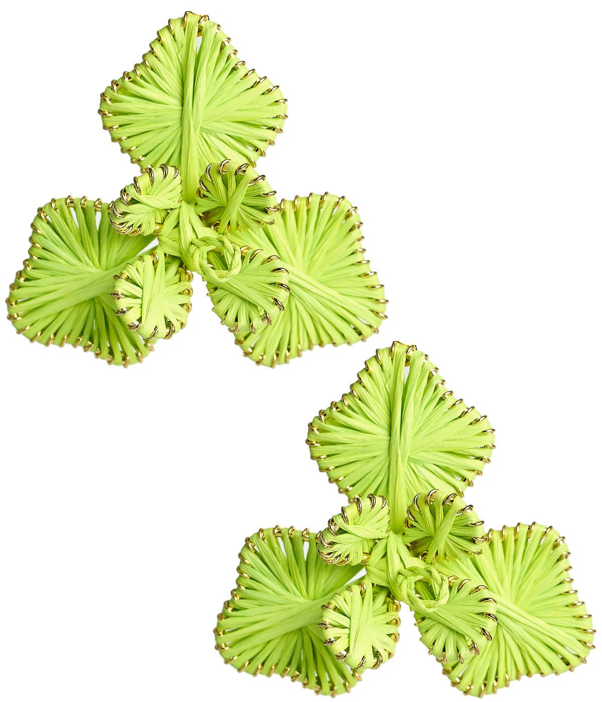 Kaia - Raffia Flower Earring-Briton Court