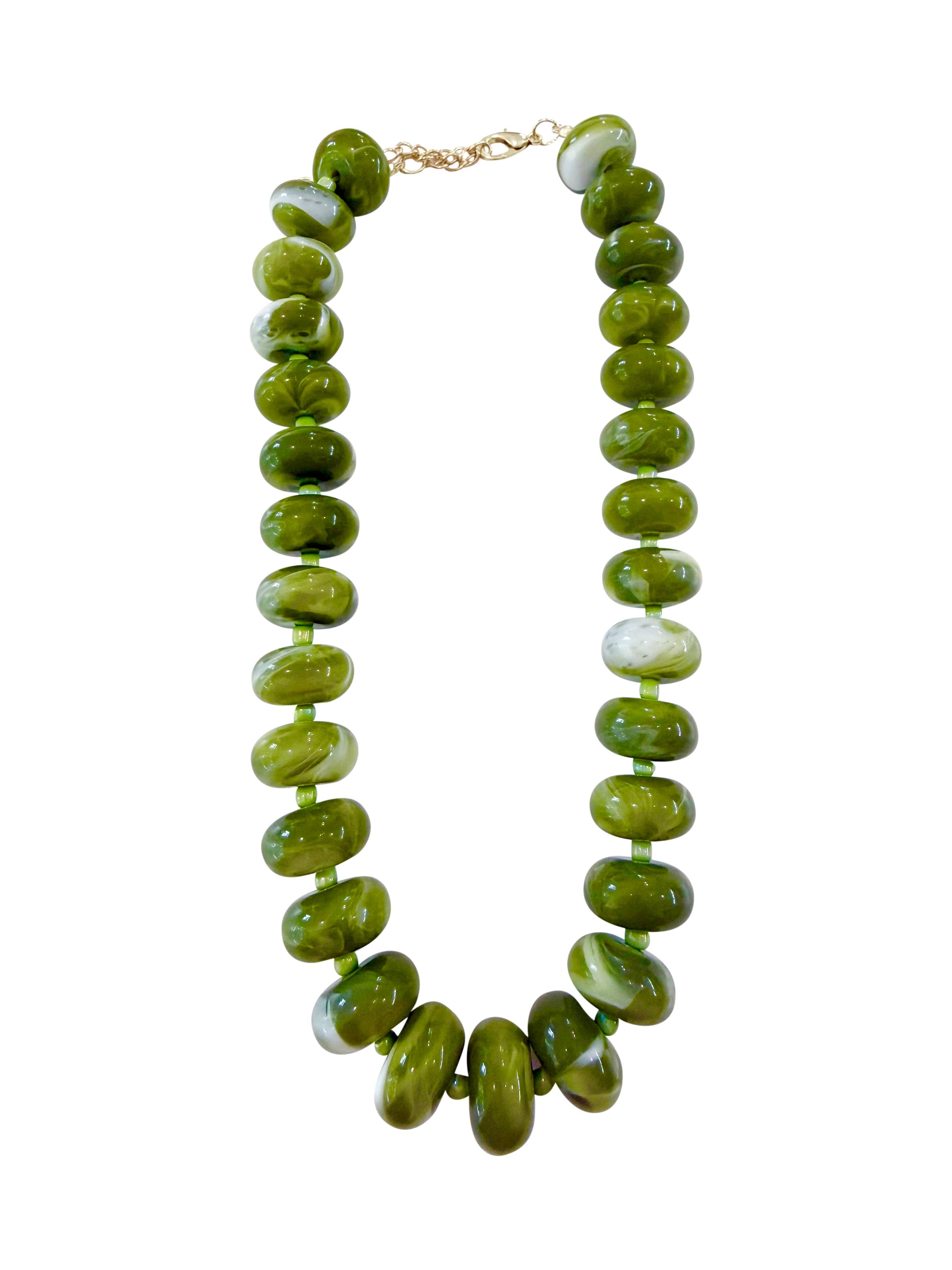 Angie Chunky Beaded Necklace - Chartreuse-Briton Court