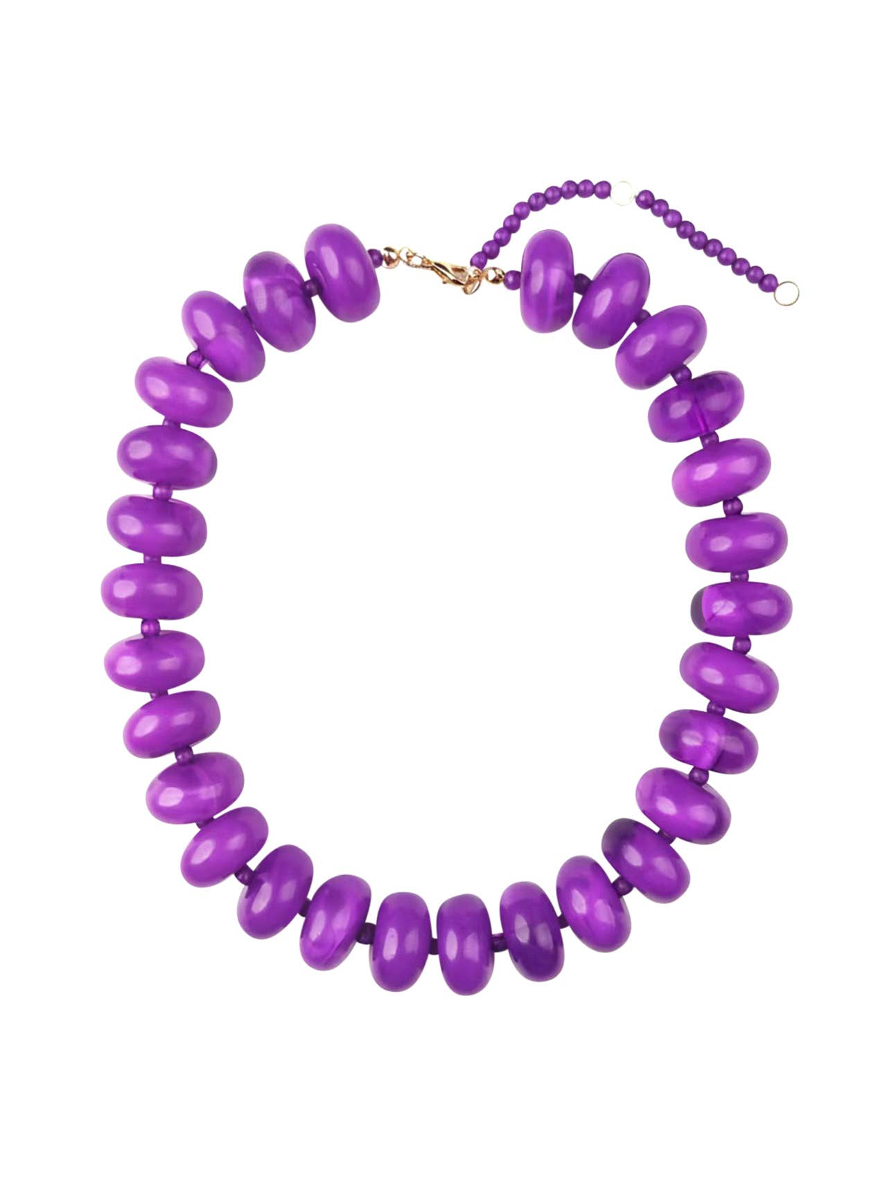 Bailey Chunky Beaded Necklace- Purple-Briton Court