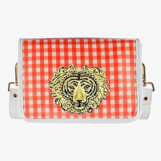 Orange Gingham Clear Stadium Bag with Tiger-Briton Court