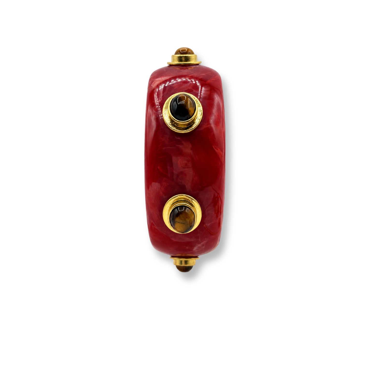 Renee Bangle In Carnelian Resin And Tiger Eye Stones-Briton Court