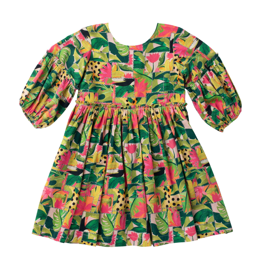 Girls Savannah Dress- Tropical Mirage-Briton Court