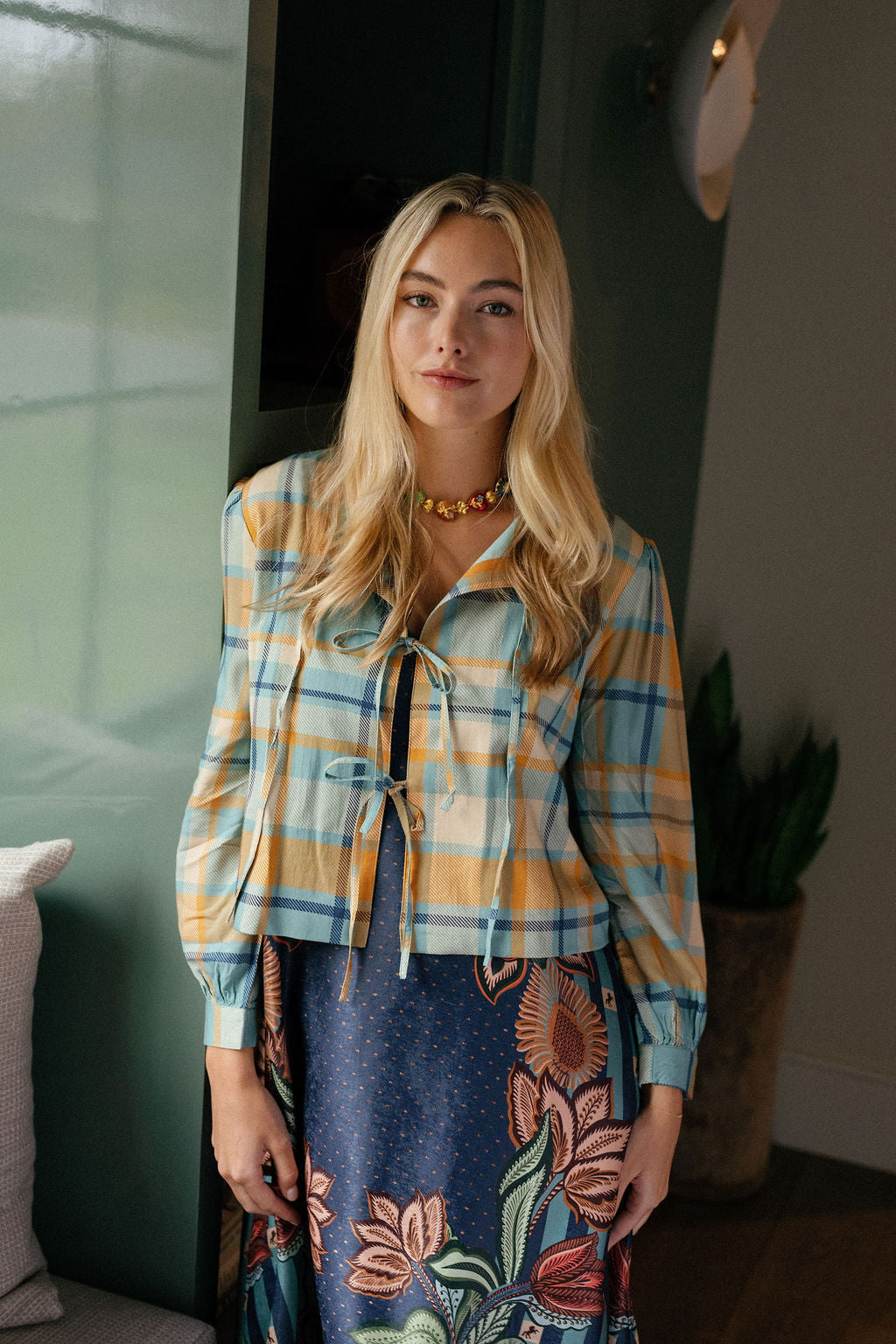 Elise Plaid Top-Briton Court