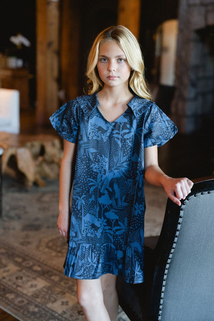 Girls Penelope Dress- Dutch Blue-Briton Court