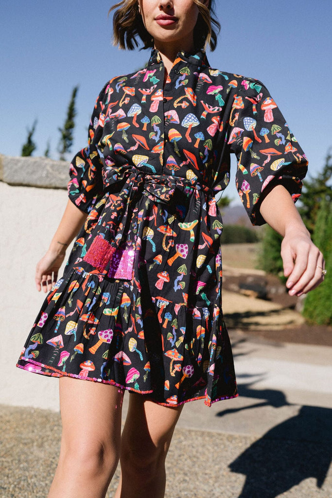 The Hazel Mini Dress- Mushroom Print-Briton Court