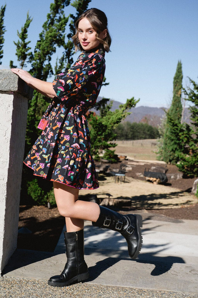 The Hazel Mini Dress- Mushroom Print-Briton Court