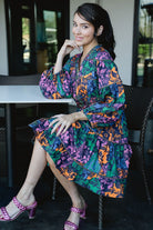Delaney Colorblock Floral Dress-Briton Court