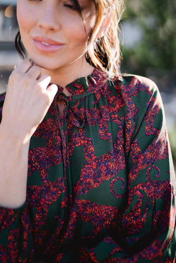 Nora Blouse - Olive Leopard-Briton Court