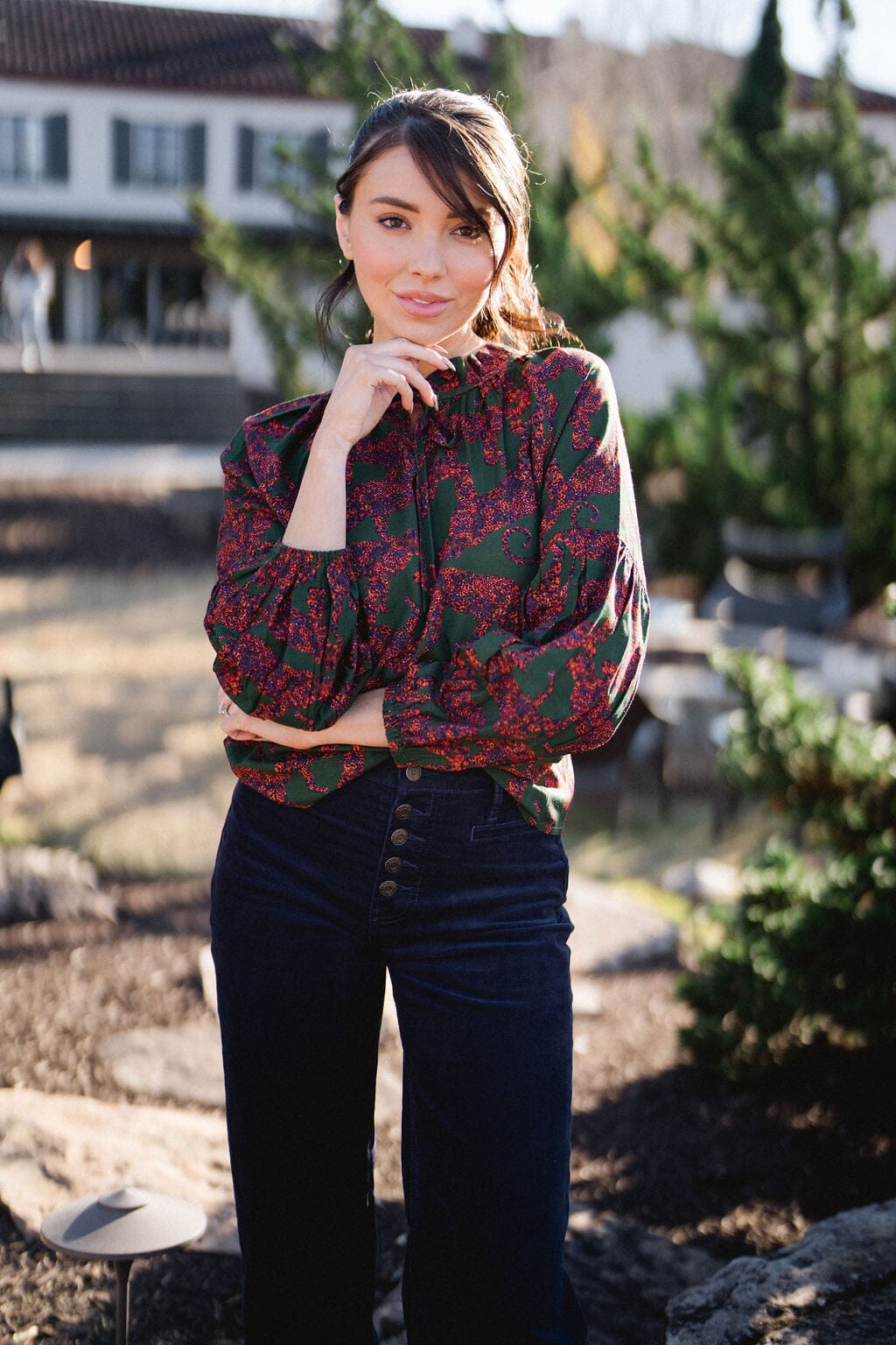 Nora Blouse - Olive Leopard-Briton Court