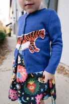 Girls Evelyn Cardigan- Tiger-Briton Court