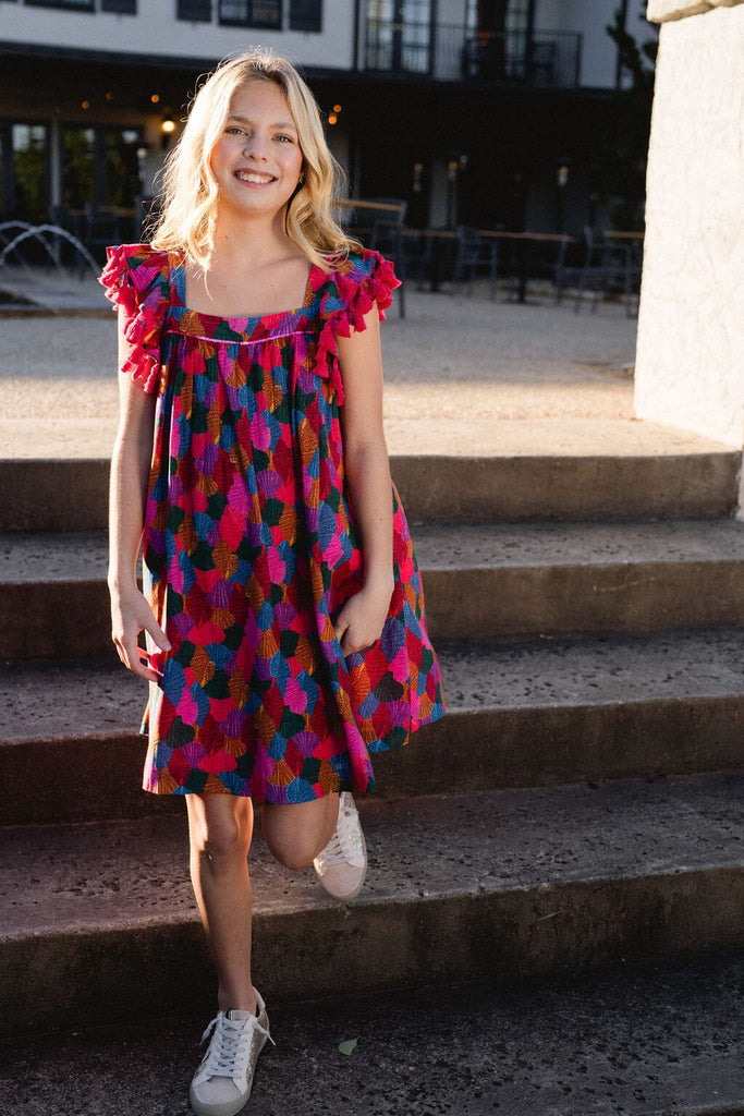 girls printed dress - briton court