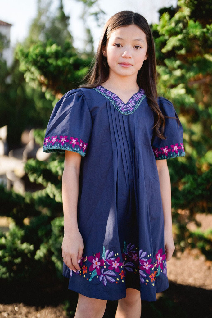 Girls Embroidered Evelyn Dress-Briton Court