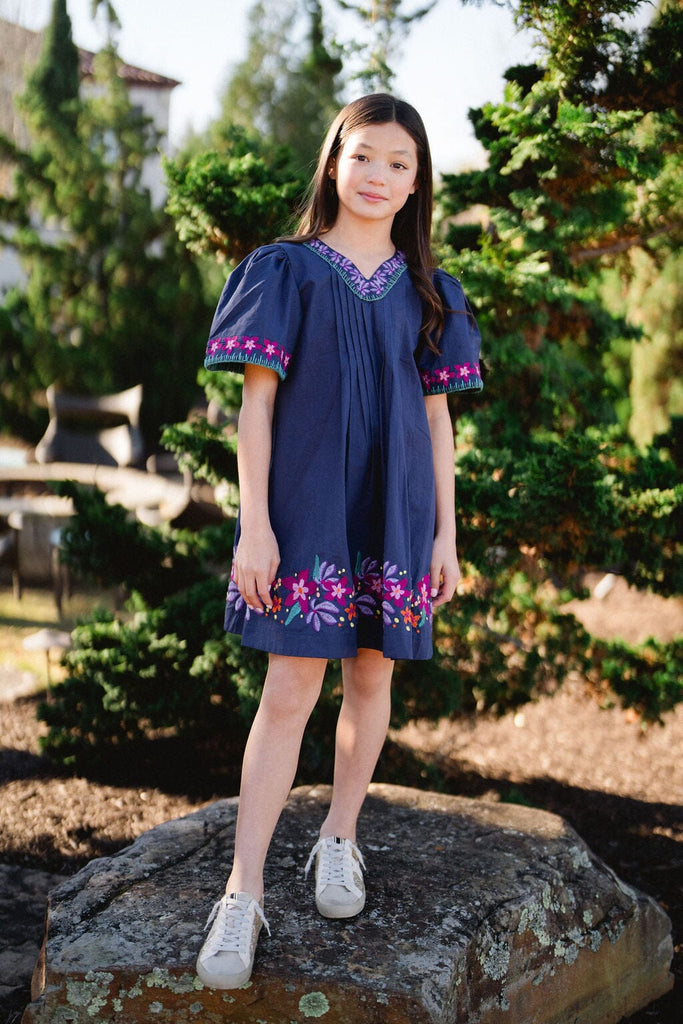 Girls Embroidered Evelyn Dress-Briton Court