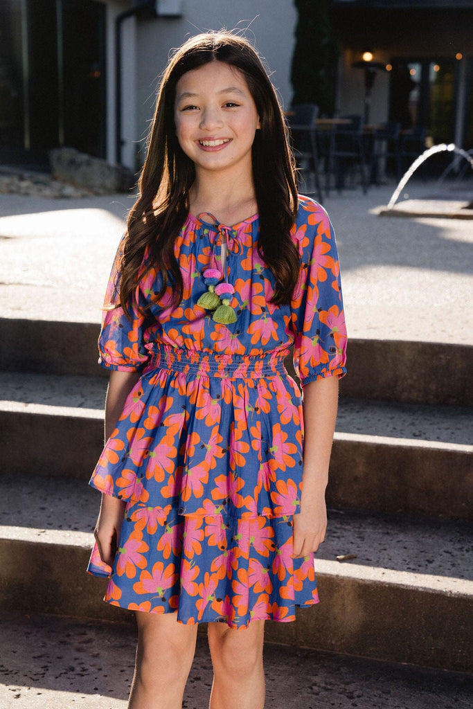 girls flower printed dress - briton court