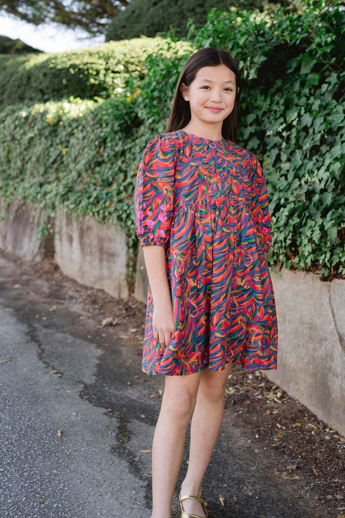 girls coloful printed dress - briton court