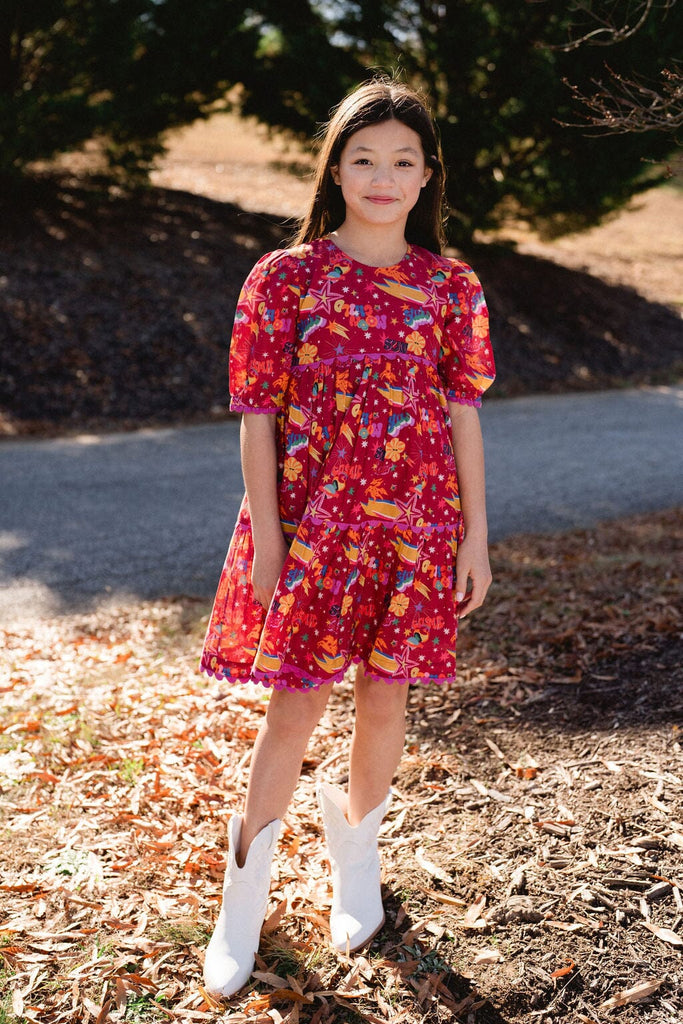 Girls Quinn Dress- Cosmic Burgundy-Briton Court