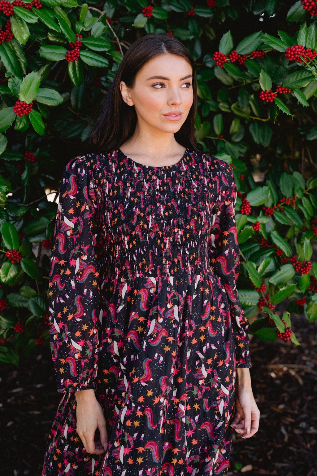 Naomi Maxi Dress- Unicorn Black-Briton Court