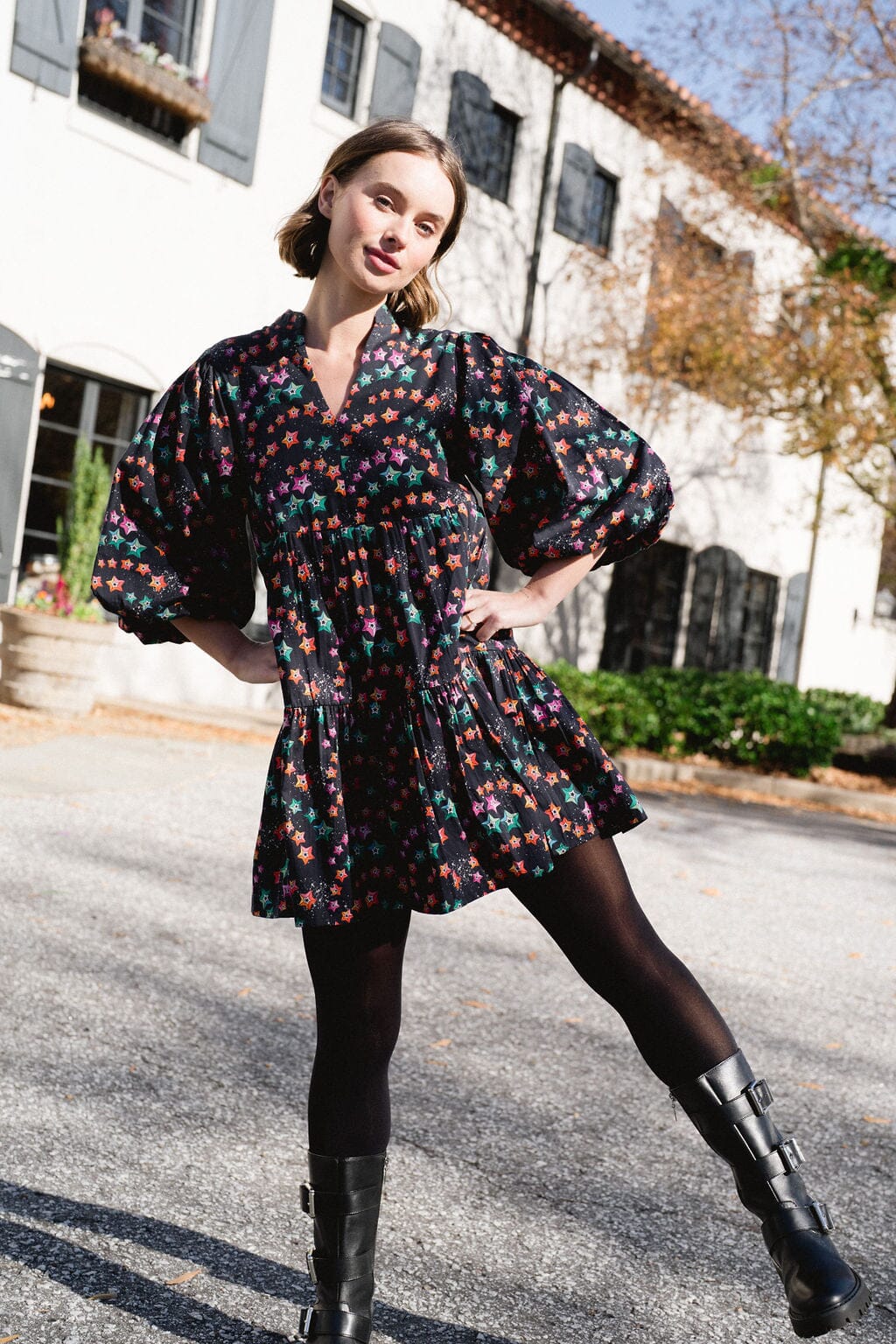 Hattie Dress- Black Starlight-Briton Court