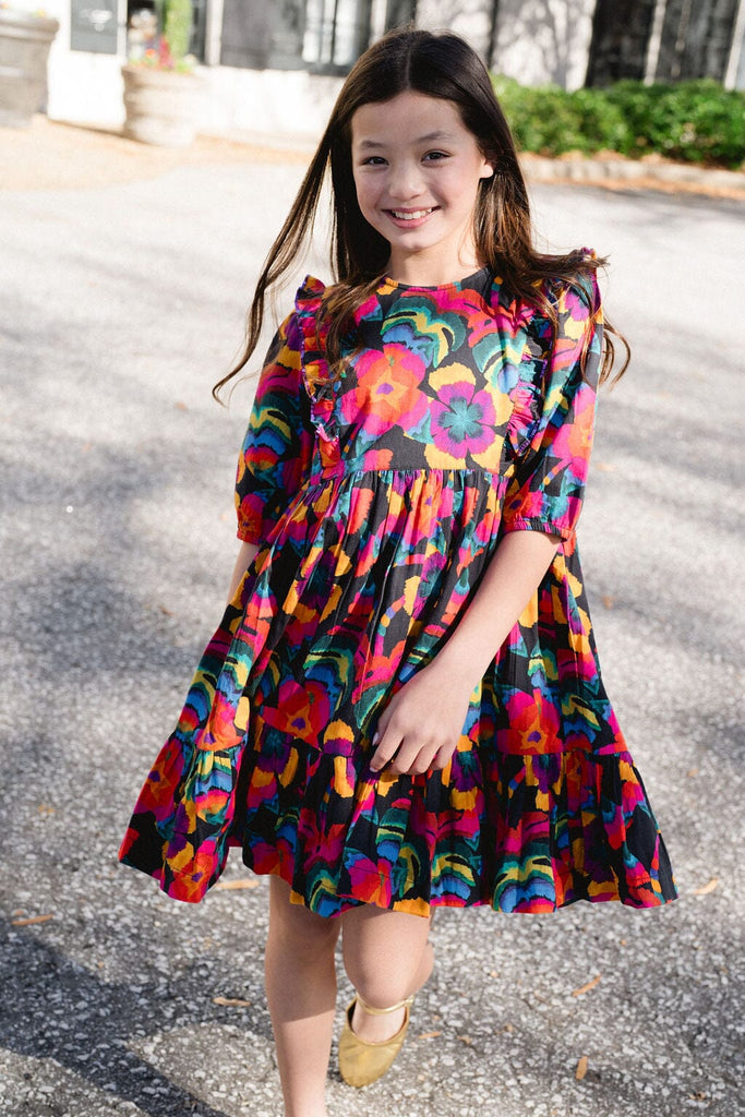 Girls Kelly Dress- Fall Floral-Briton Court