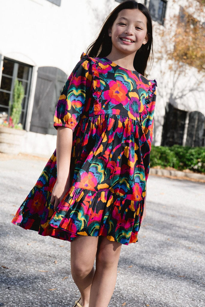 Girls Kelly Dress- Fall Floral-Briton Court