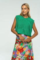 Laura Sleeveless Sweater- Emerald Green-Briton Court