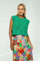 Laura Sleeveless Sweater- Emerald Green-Briton Court