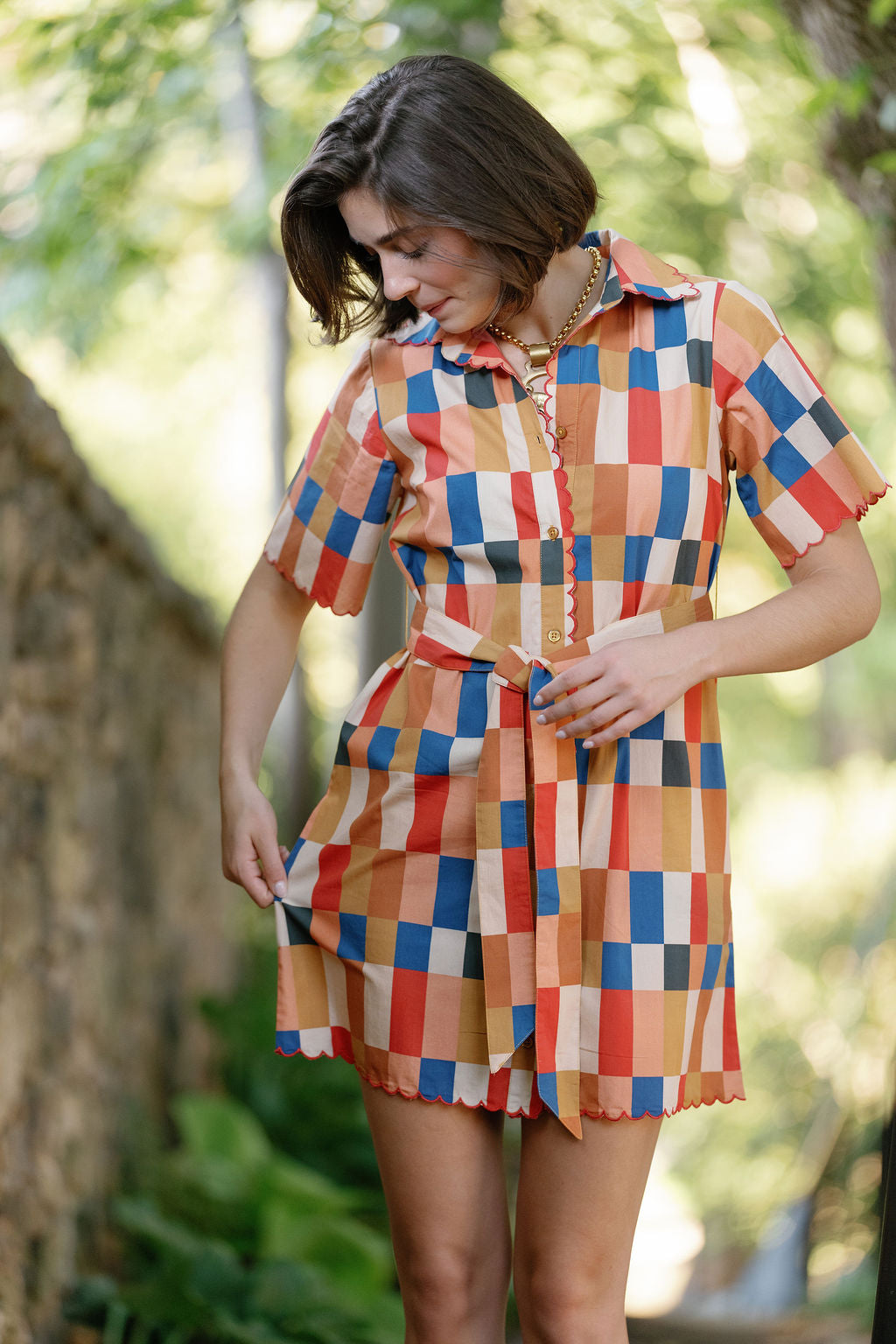 Monica Scalloped Mini Dress-Briton Court