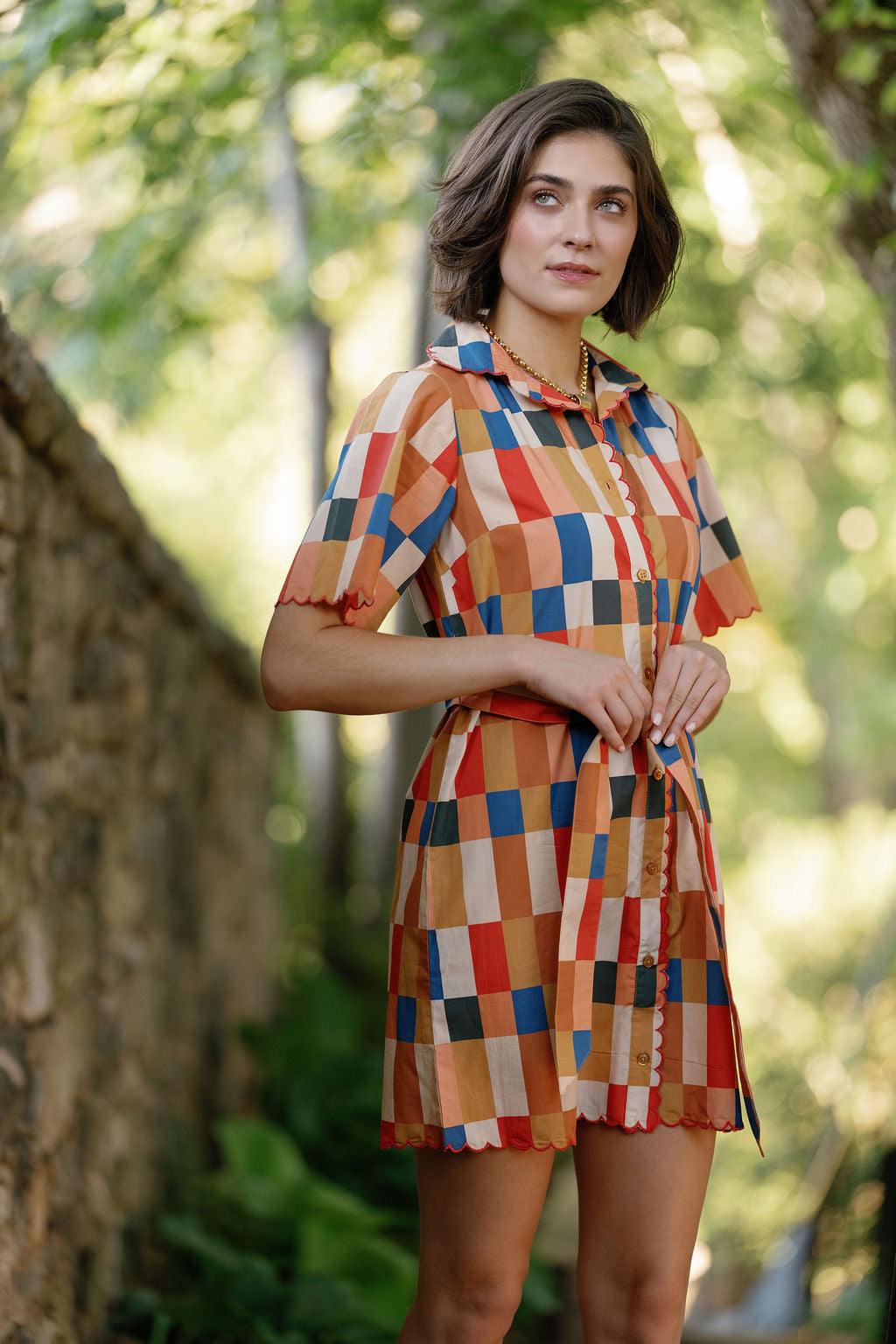 Monica Scalloped Mini Dress-Briton Court