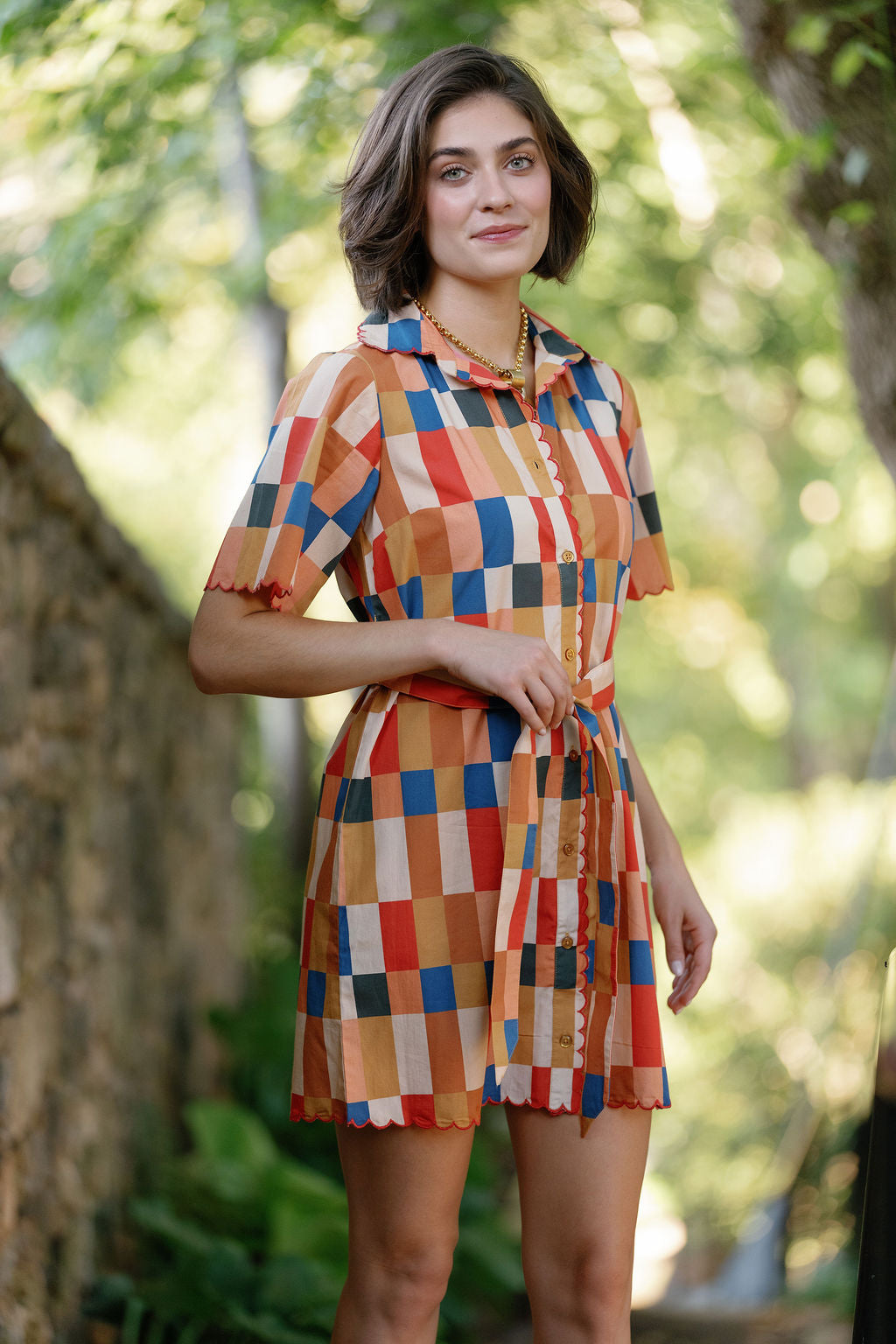 Monica Scalloped Mini Dress-Briton Court