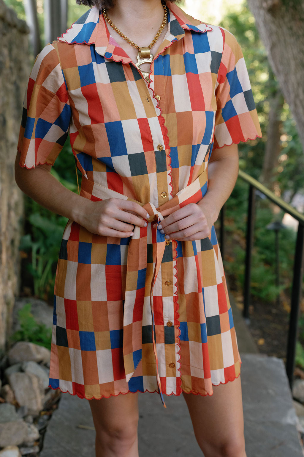 Monica Scalloped Mini Dress-Briton Court