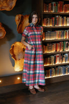 Kristina Plaid Maxi Shirt Dress-Briton Court