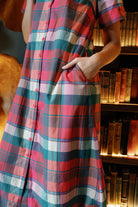 Kristina Plaid Maxi Shirt Dress-Briton Court