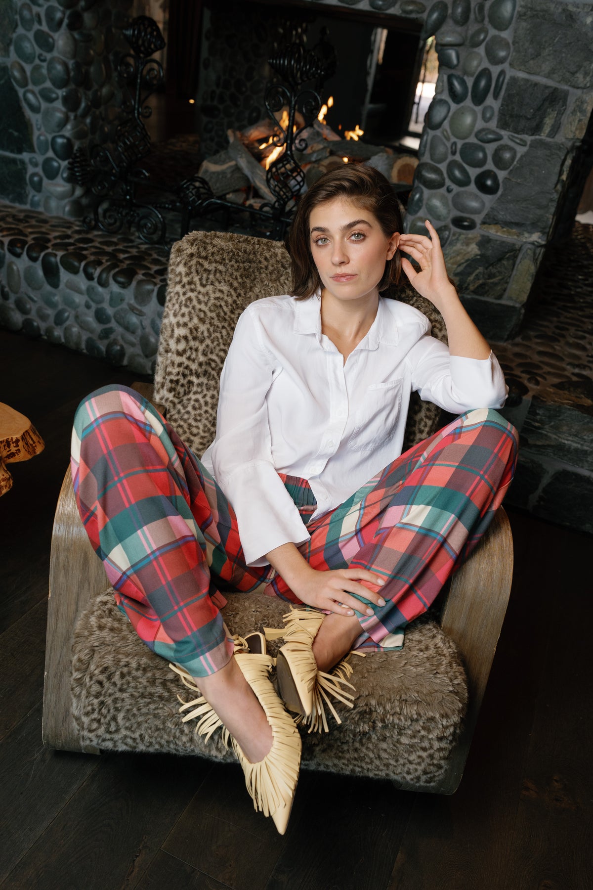 Sarah Plaid Pants-Briton Court