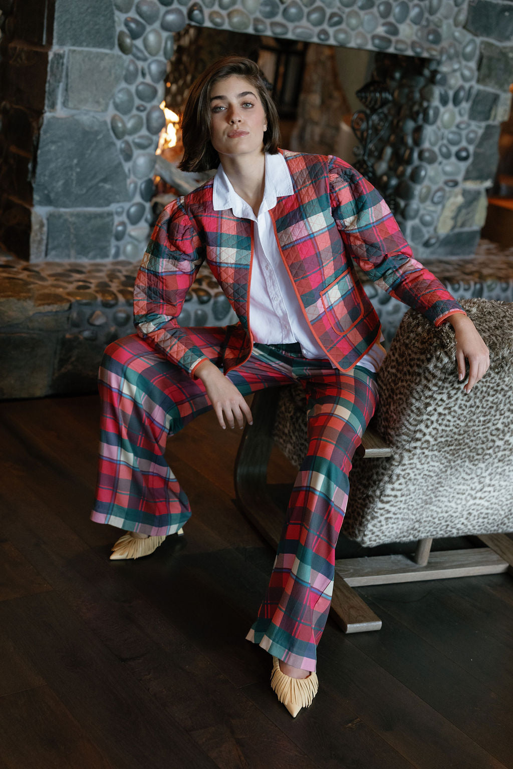 Sarah Plaid Pants-Briton Court