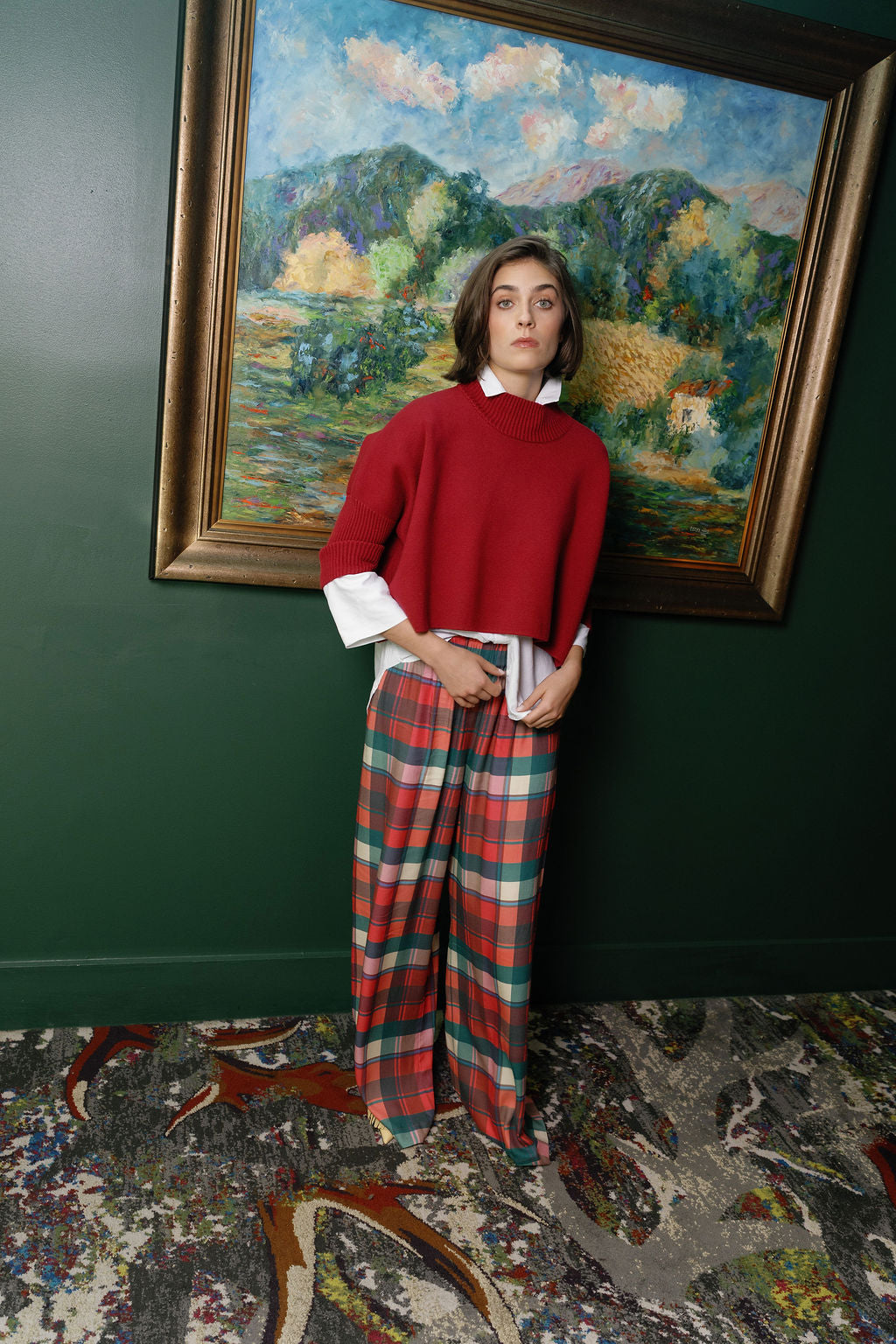 Sarah Plaid Pants-Briton Court