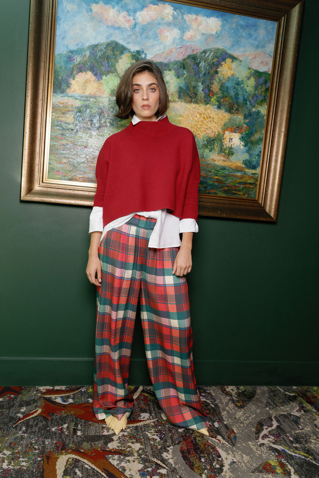 Sarah Plaid Pants-Briton Court