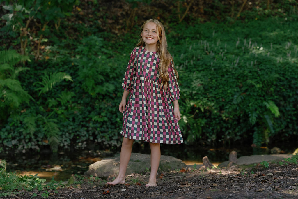 Autumn Check Dress-Briton Court